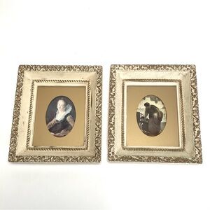 Vintage Florentine Style Ornate Frames Portrait of The Reader & The Laundress